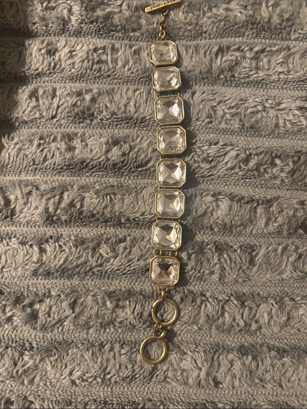 Chloe + Isabel Gold Link Bracelet with Clear Crystal Squares